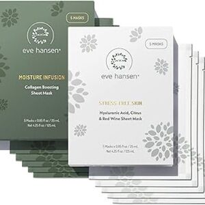 Eve Hansen Sheet Collagen and Hydrating Face Masks 5 Per Box Set of 2 Boxes